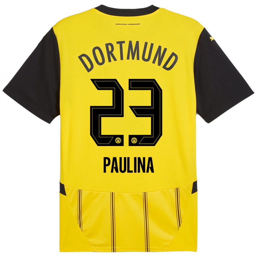 Kinder Jordi Paulina #23 Gelb Schwarz Heimtrikot Trikot 2024/25 T-Shirt