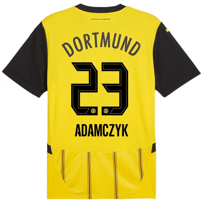 Kinder Nico Adamczyk #23 Gelb Schwarz Heimtrikot Trikot 2024/25 T-Shirt