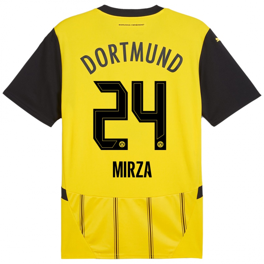 Kinder Marwan-Omir Mirza #24 Gelb Schwarz Heimtrikot Trikot 2024/25 T-Shirt