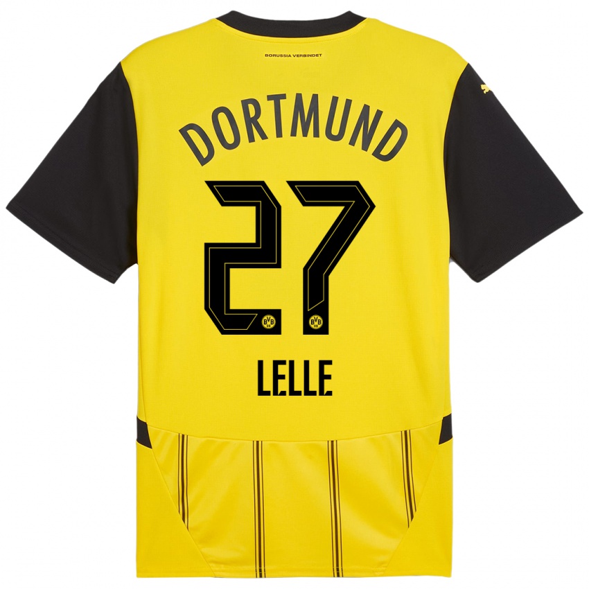 Kinder David Lelle #27 Gelb Schwarz Heimtrikot Trikot 2024/25 T-Shirt