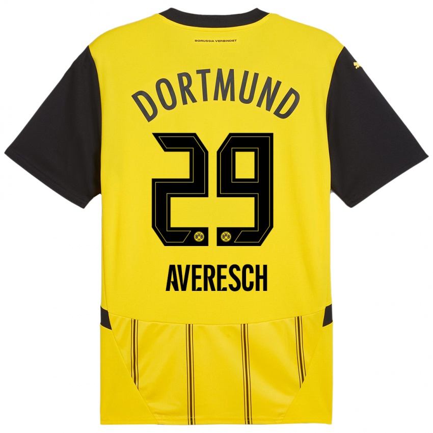 Kinder Noah Averesch #29 Gelb Schwarz Heimtrikot Trikot 2024/25 T-Shirt