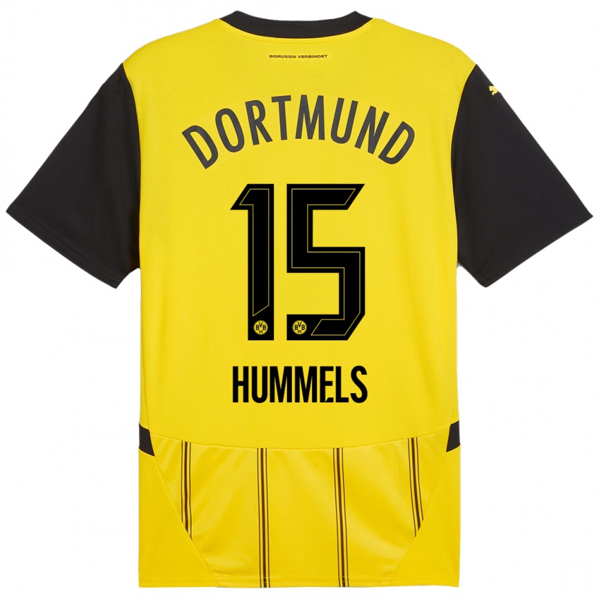 Kinder Mats Hummels #15 Gelb Schwarz Heimtrikot Trikot 2024/25 T-Shirt