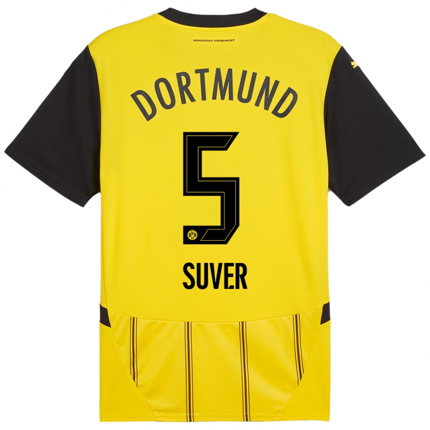 Kinder Mario Suver #5 Gelb Schwarz Heimtrikot Trikot 2024/25 T-Shirt