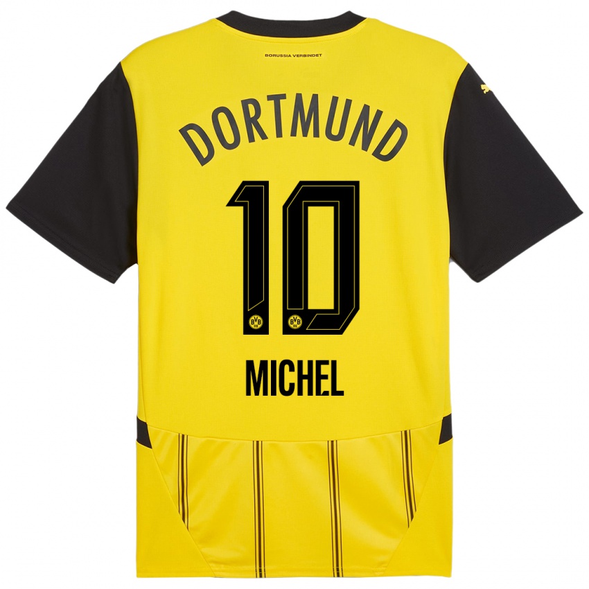 Kinder Falko Michel #10 Gelb Schwarz Heimtrikot Trikot 2024/25 T-Shirt