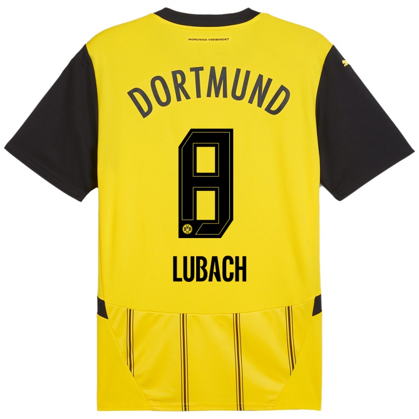 Kinder Rafael Lubach #8 Gelb Schwarz Heimtrikot Trikot 2024/25 T-Shirt