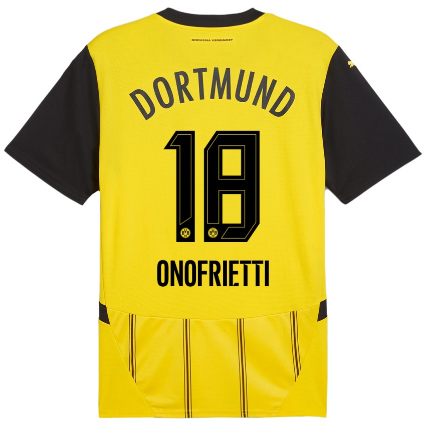 Kinder Vincenzo Onofrietti #18 Gelb Schwarz Heimtrikot Trikot 2024/25 T-Shirt