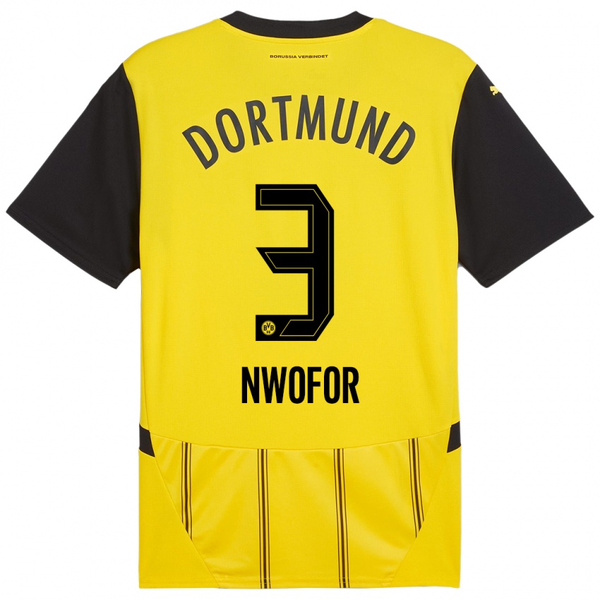 Kinder Jamie Nwofor #3 Gelb Schwarz Heimtrikot Trikot 2024/25 T-Shirt