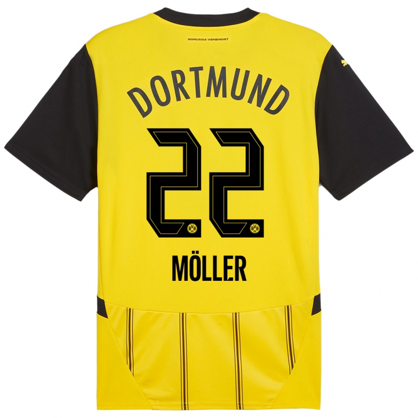 Kinder Paul Möller #22 Gelb Schwarz Heimtrikot Trikot 2024/25 T-Shirt