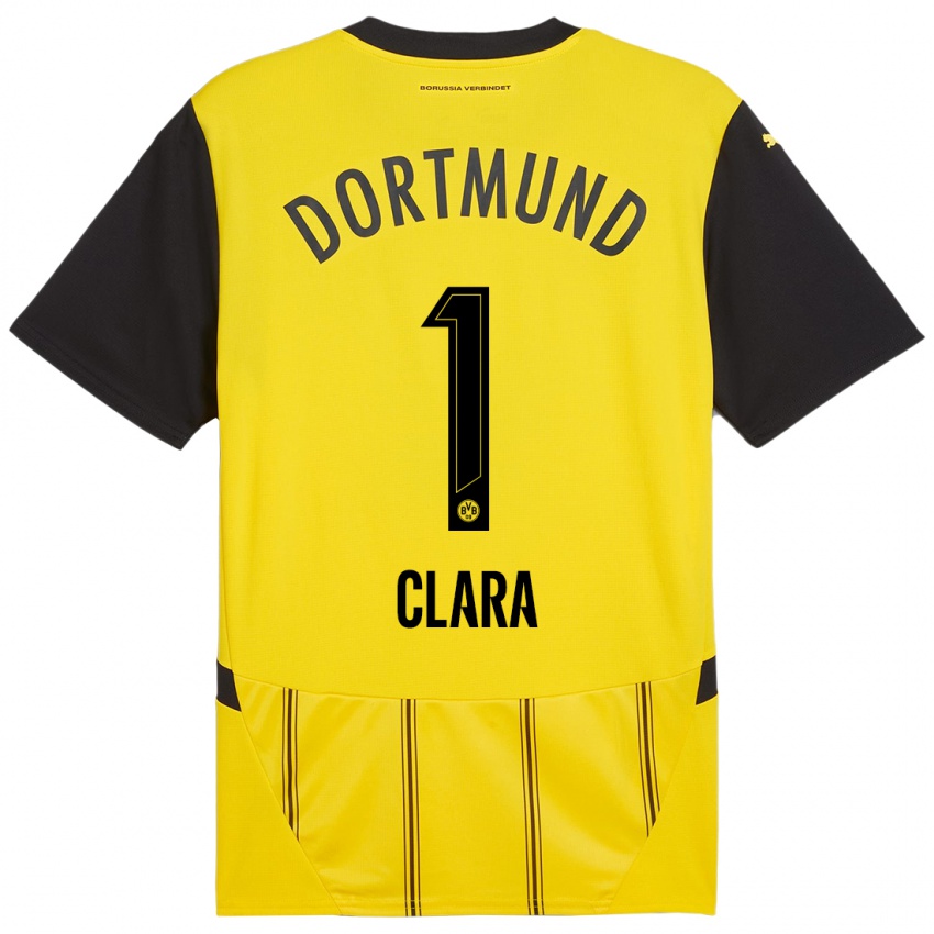 Kinder Woltering Clara #1 Gelb Schwarz Heimtrikot Trikot 2024/25 T-Shirt