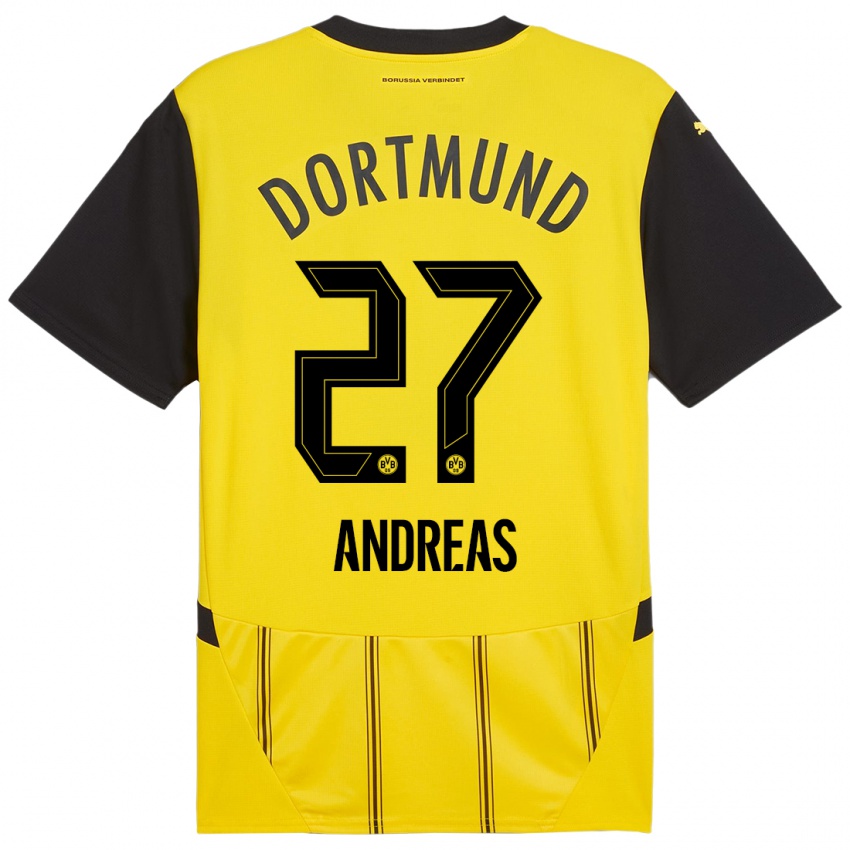 Kinder Kuno Andreas #27 Gelb Schwarz Heimtrikot Trikot 2024/25 T-Shirt