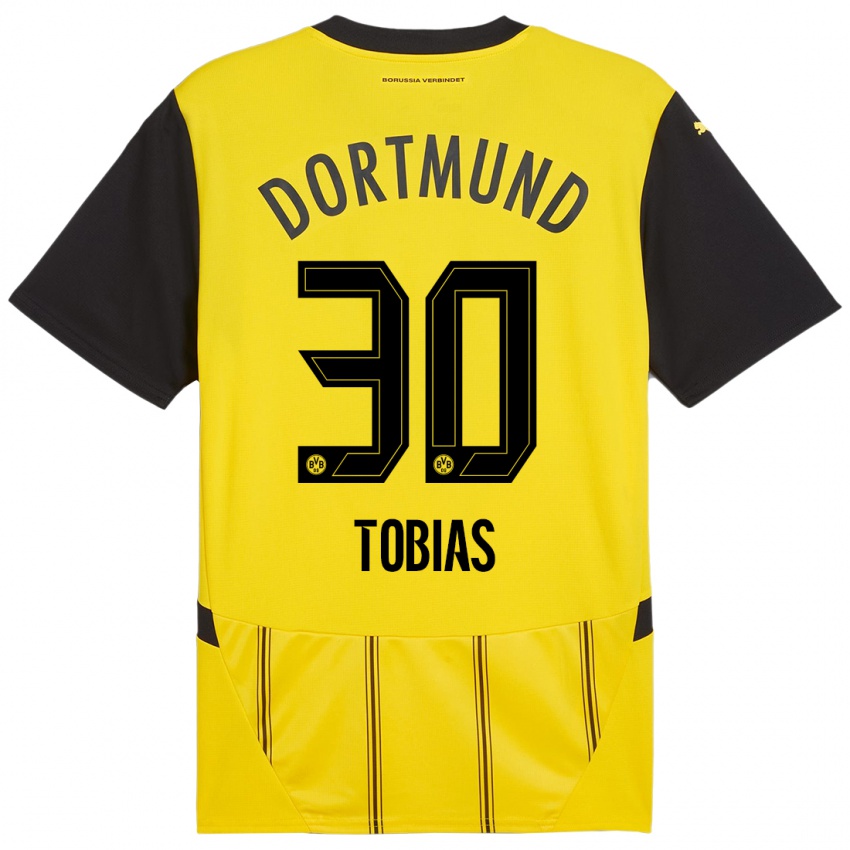 Kinder Vogt Tobias #30 Gelb Schwarz Heimtrikot Trikot 2024/25 T-Shirt