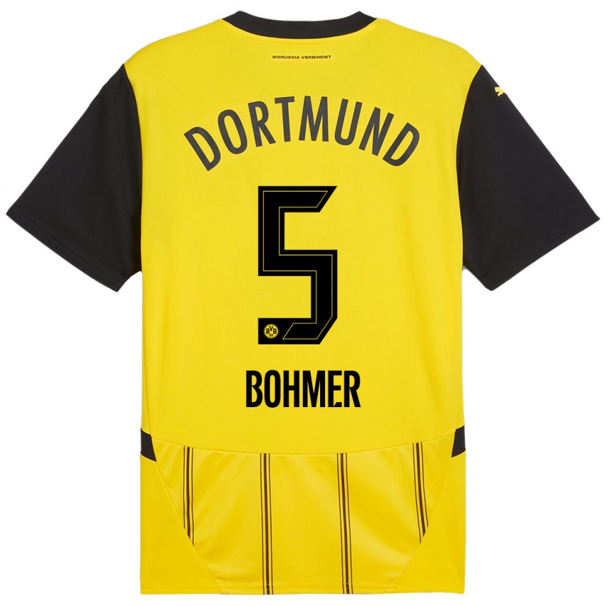 Kinder Tim Bohmer #5 Gelb Schwarz Heimtrikot Trikot 2024/25 T-Shirt