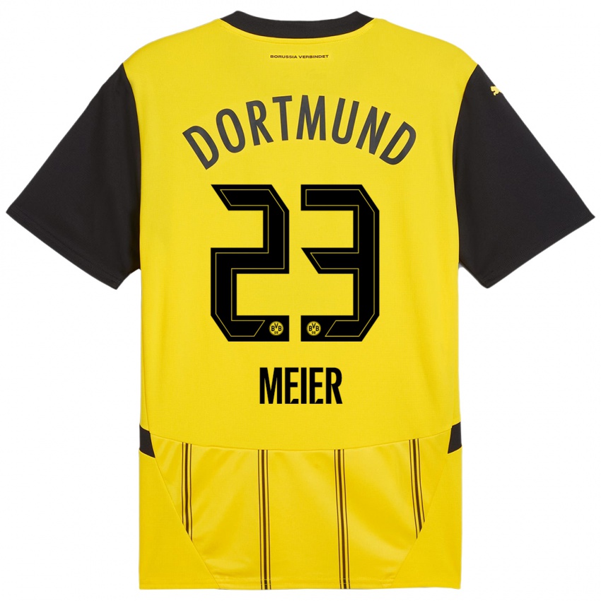 Kinder Maximilian Meier #23 Gelb Schwarz Heimtrikot Trikot 2024/25 T-Shirt