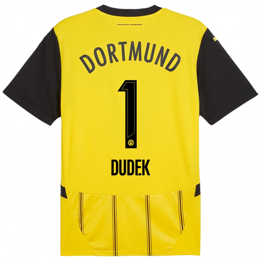 Kinder Daniel Dudek #1 Gelb Schwarz Heimtrikot Trikot 2024/25 T-Shirt