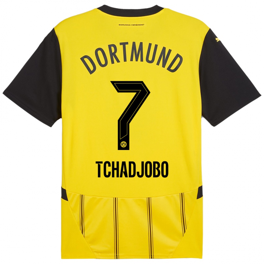 Kinder Dia Tchadjobo #7 Gelb Schwarz Heimtrikot Trikot 2024/25 T-Shirt