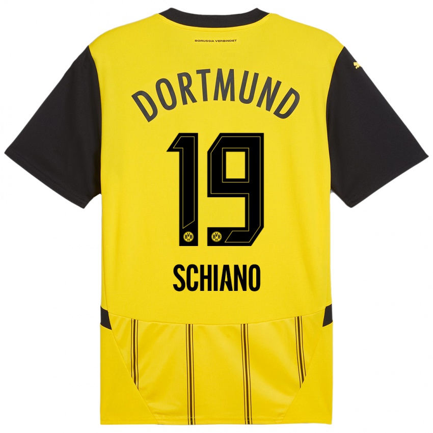 Kinder Emilio Schiano #19 Gelb Schwarz Heimtrikot Trikot 2024/25 T-Shirt