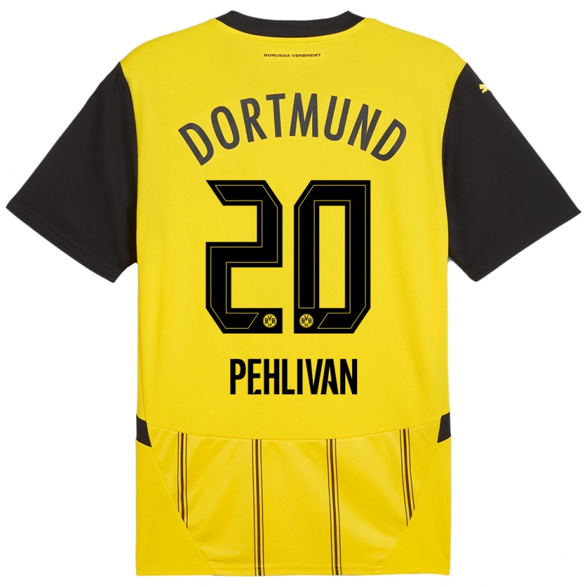 Kinder Miran Pehlivan #20 Gelb Schwarz Heimtrikot Trikot 2024/25 T-Shirt