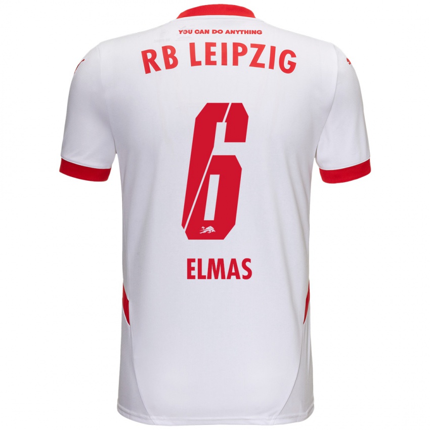 Kinder Eljif Elmas #6 Weiß Rot Heimtrikot Trikot 2024/25 T-Shirt