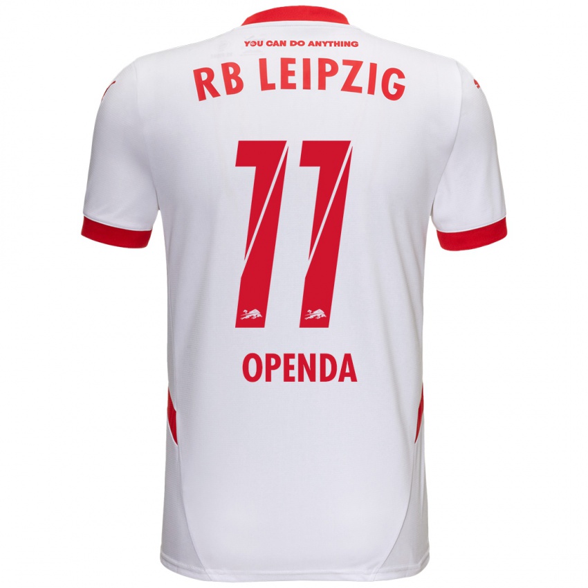 Kinder Loïs Openda #11 Weiß Rot Heimtrikot Trikot 2024/25 T-Shirt