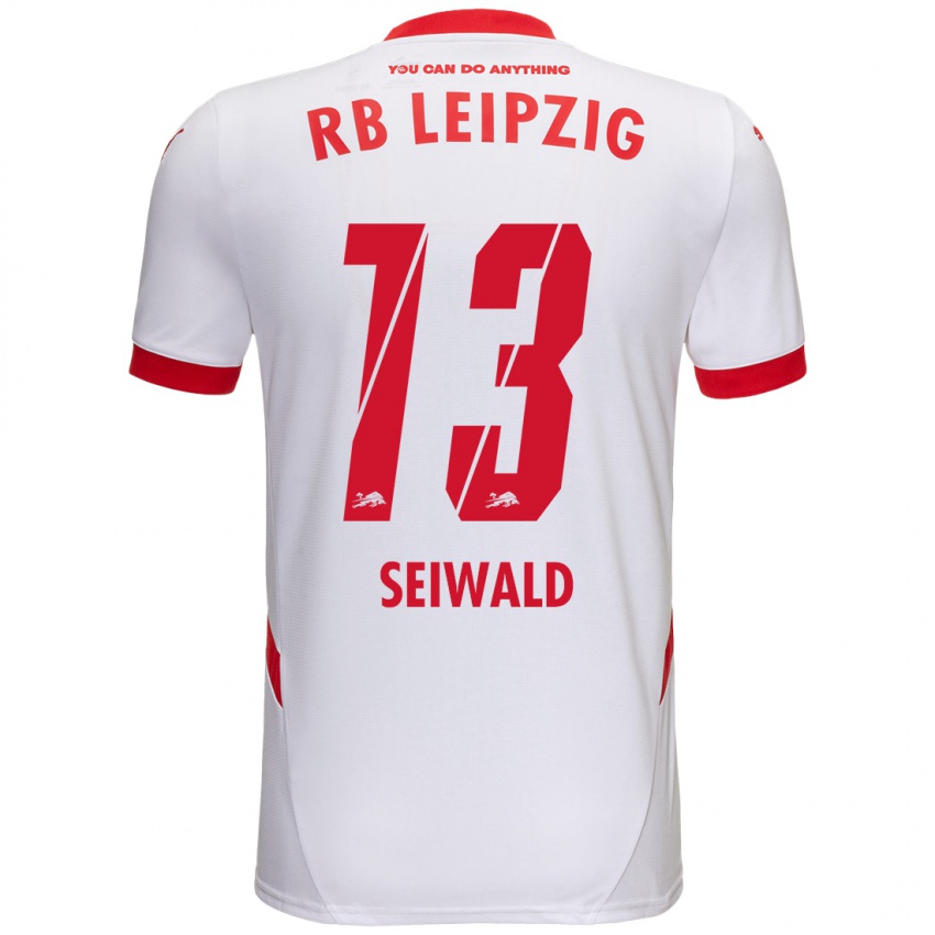 Kinder Nicolas Seiwald #13 Weiß Rot Heimtrikot Trikot 2024/25 T-Shirt