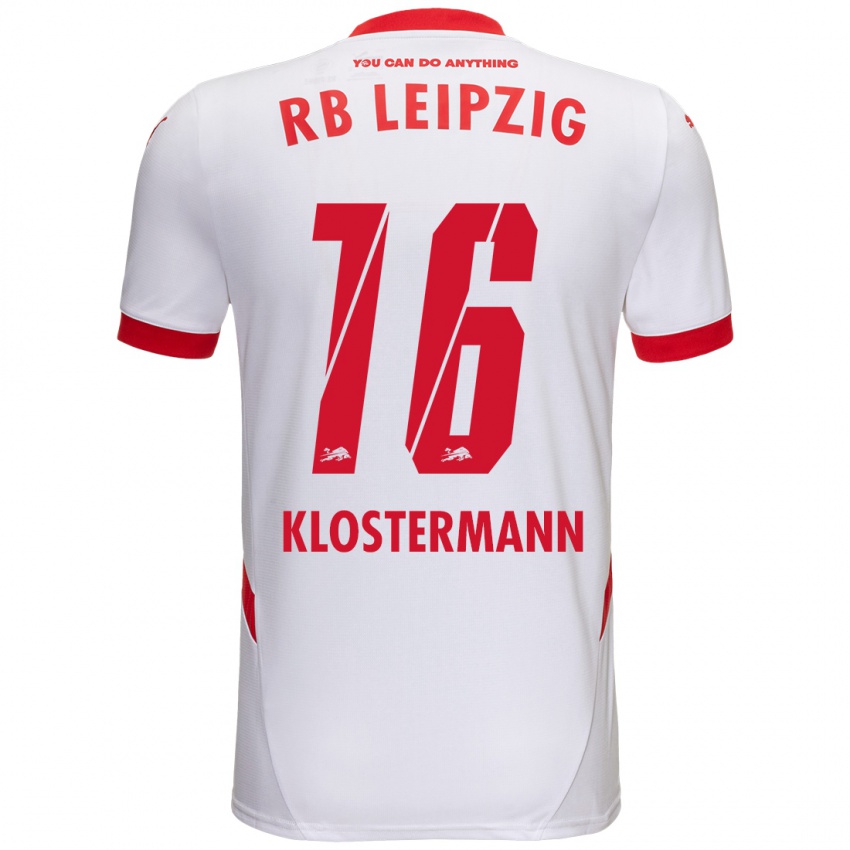 Kinder Lukas Klostermann #16 Weiß Rot Heimtrikot Trikot 2024/25 T-Shirt