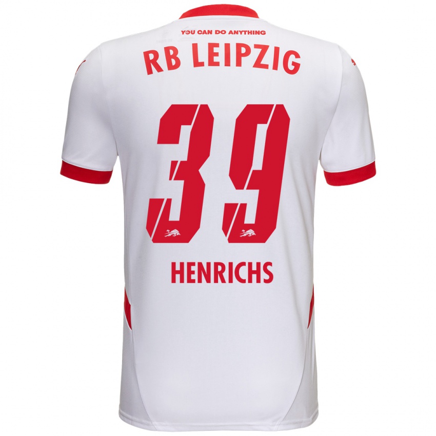 Kinder Benjamin Henrichs #39 Weiß Rot Heimtrikot Trikot 2024/25 T-Shirt