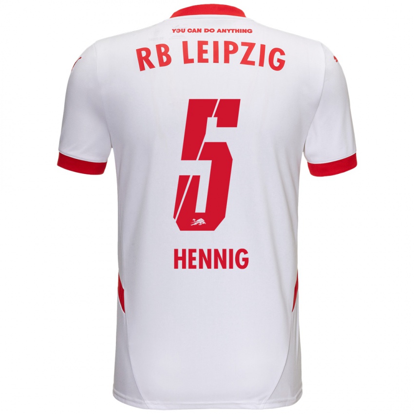 Kinder Lenny Hennig #5 Weiß Rot Heimtrikot Trikot 2024/25 T-Shirt