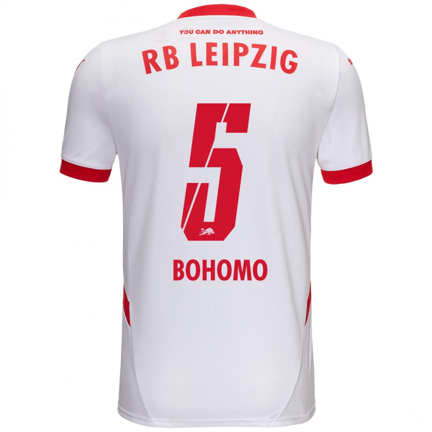 Kinder Allan Bohomo #5 Weiß Rot Heimtrikot Trikot 2024/25 T-Shirt