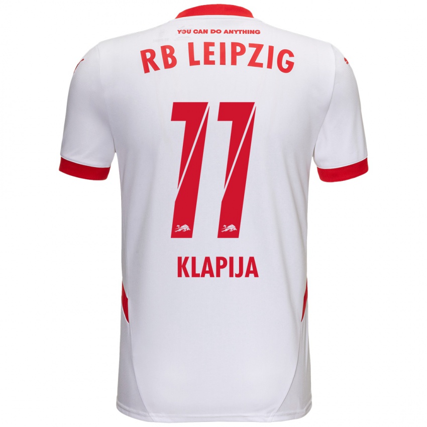 Kinder Din Klapija #11 Weiß Rot Heimtrikot Trikot 2024/25 T-Shirt