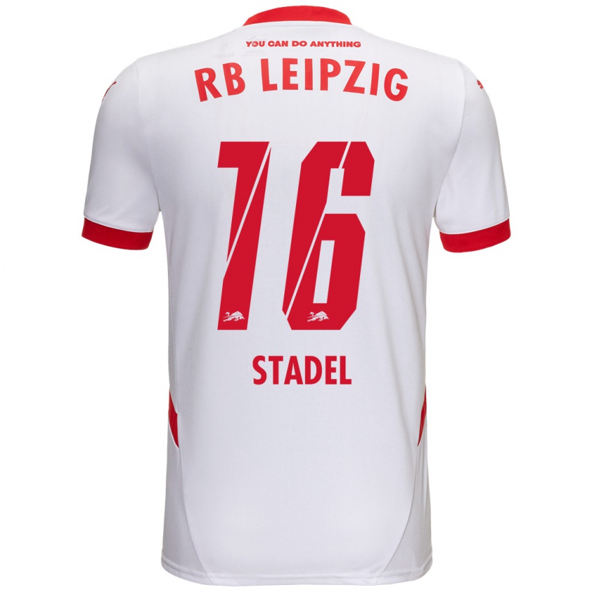 Kinder Maddox Stadel #16 Weiß Rot Heimtrikot Trikot 2024/25 T-Shirt