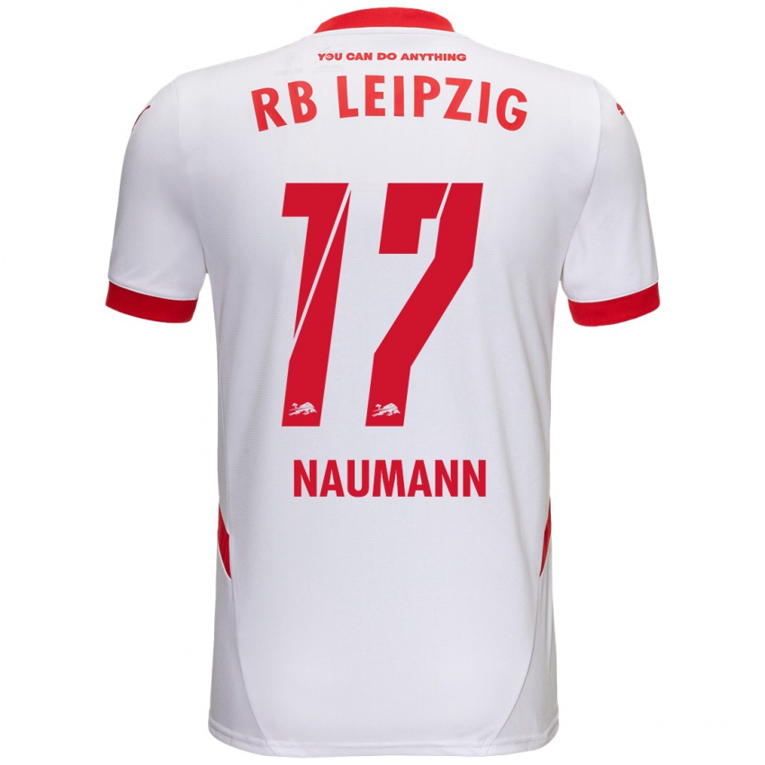 Kinder Carlos Naumann #17 Weiß Rot Heimtrikot Trikot 2024/25 T-Shirt