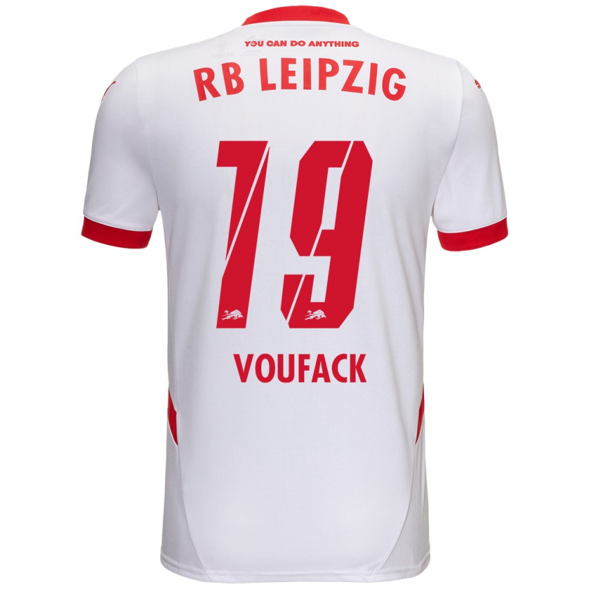 Kinder Lionel Voufack #19 Weiß Rot Heimtrikot Trikot 2024/25 T-Shirt