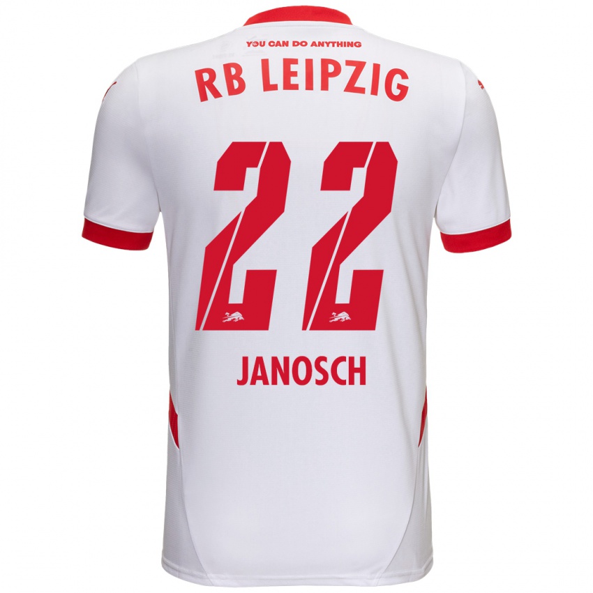 Kinder Luca Janosch #22 Weiß Rot Heimtrikot Trikot 2024/25 T-Shirt