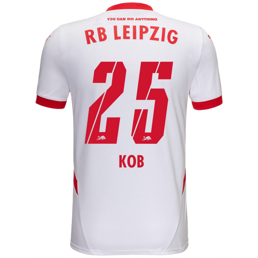 Kinder Leon Koß #25 Weiß Rot Heimtrikot Trikot 2024/25 T-Shirt