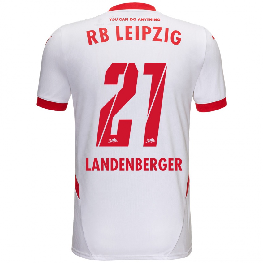 Kinder Julia Landenberger #21 Weiß Rot Heimtrikot Trikot 2024/25 T-Shirt