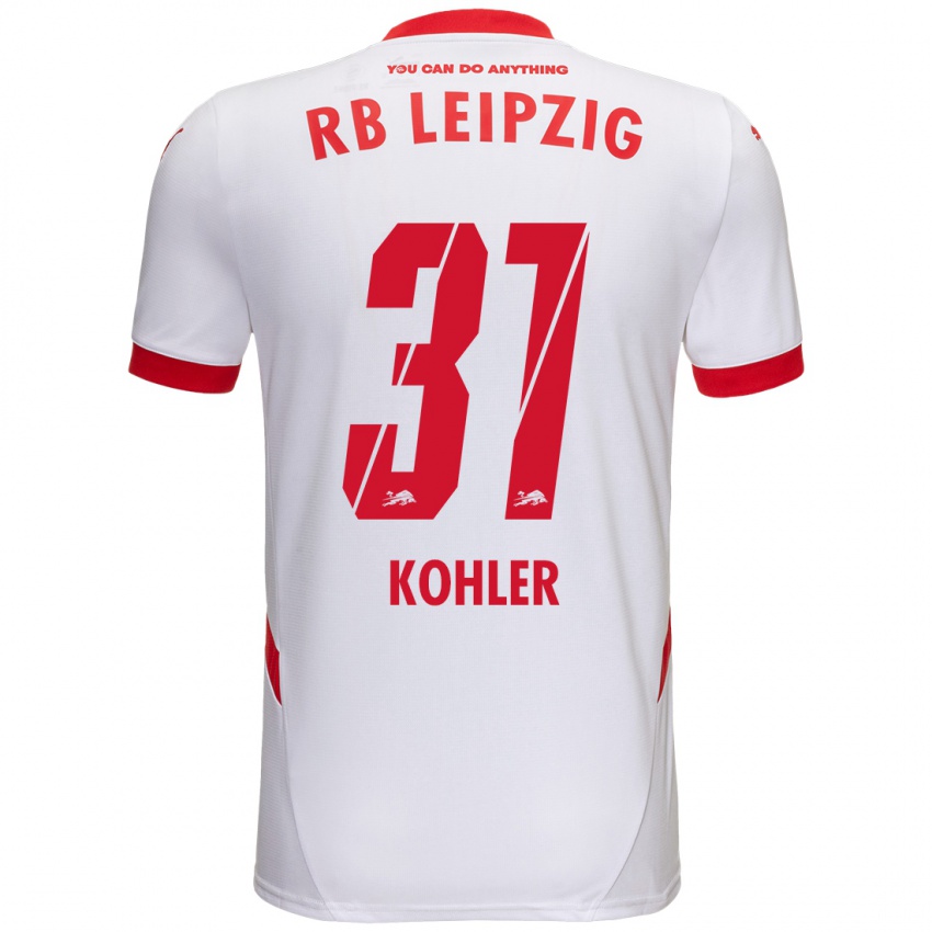 Kinder Tim Köhler #31 Weiß Rot Heimtrikot Trikot 2024/25 T-Shirt