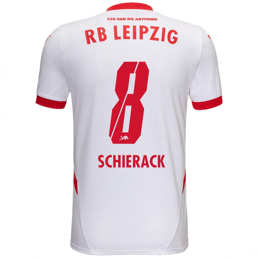 Kinder Simon Schierack #8 Weiß Rot Heimtrikot Trikot 2024/25 T-Shirt