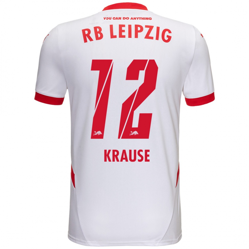 Kinder Arno Krause #12 Weiß Rot Heimtrikot Trikot 2024/25 T-Shirt