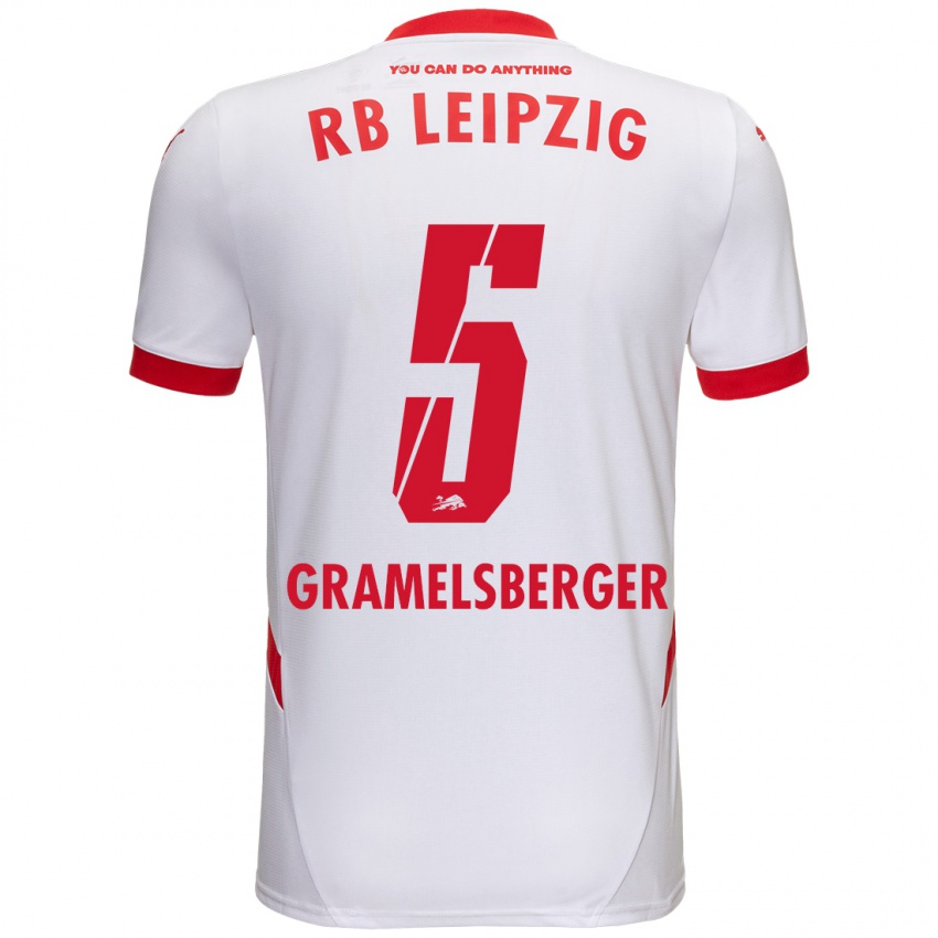 Kinder Lennert Gramelsberger #5 Weiß Rot Heimtrikot Trikot 2024/25 T-Shirt