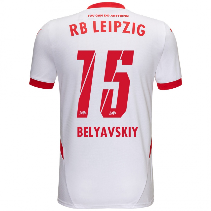 Kinder David Belyavskiy #15 Weiß Rot Heimtrikot Trikot 2024/25 T-Shirt