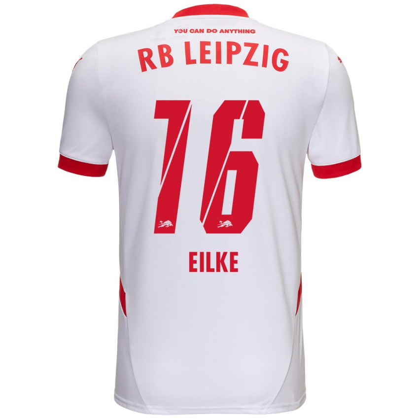 Kinder Lennox Eilke #16 Weiß Rot Heimtrikot Trikot 2024/25 T-Shirt