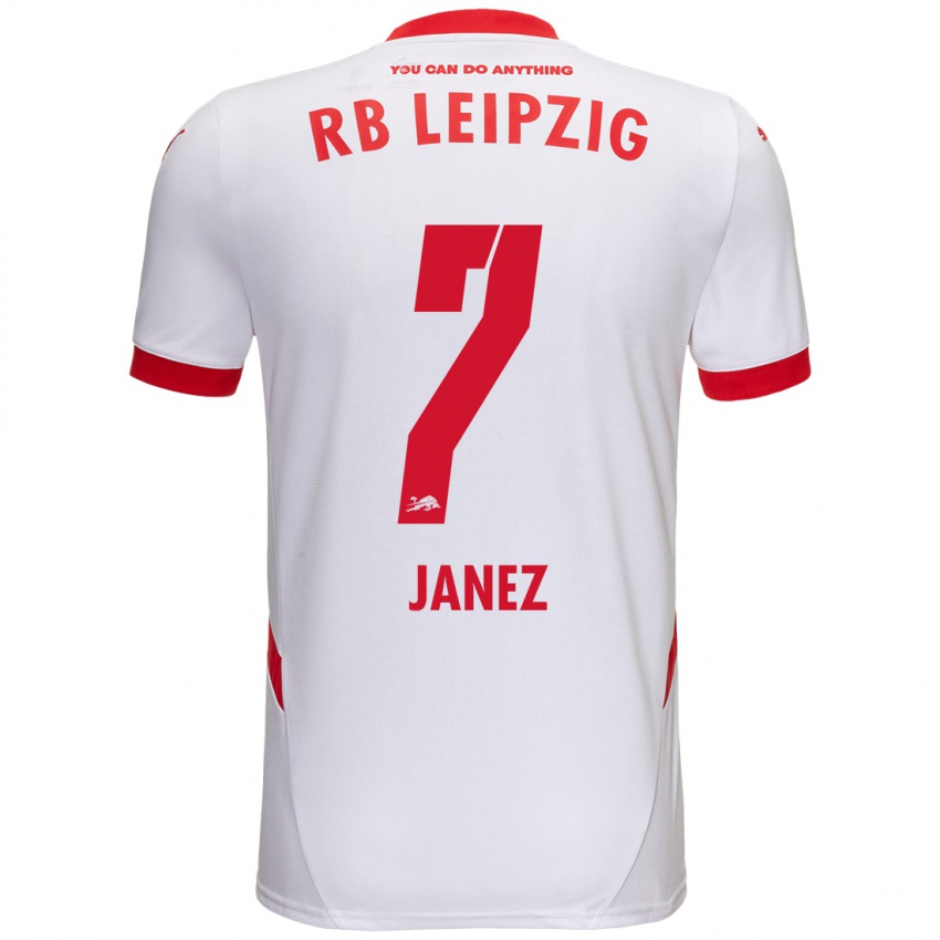 Kinder Korina Lara Janež #7 Weiß Rot Heimtrikot Trikot 2024/25 T-Shirt