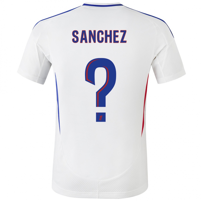 Kinder Florent Sanchez #0 Weiß Blau Heimtrikot Trikot 2024/25 T-Shirt