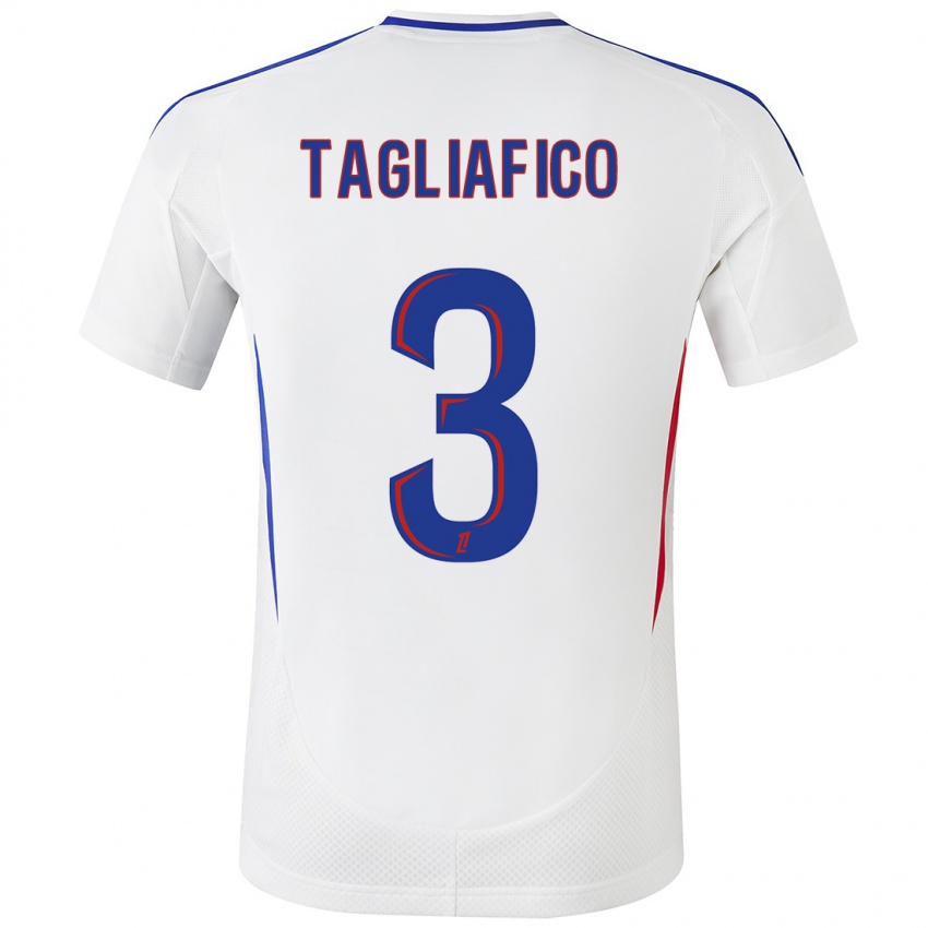 Kinder Nicolas Tagliafico #3 Weiß Blau Heimtrikot Trikot 2024/25 T-Shirt