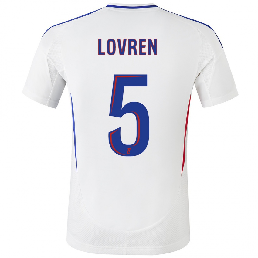 Kinder Dejan Lovren #5 Weiß Blau Heimtrikot Trikot 2024/25 T-Shirt