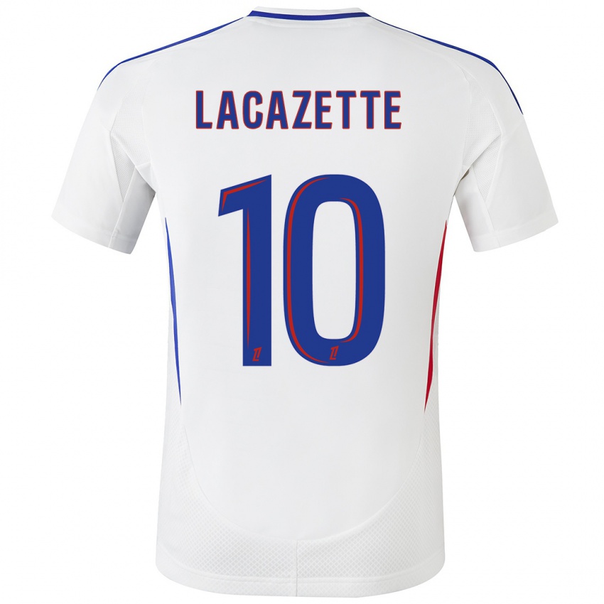 Kinder Alexandre Lacazette #10 Weiß Blau Heimtrikot Trikot 2024/25 T-Shirt