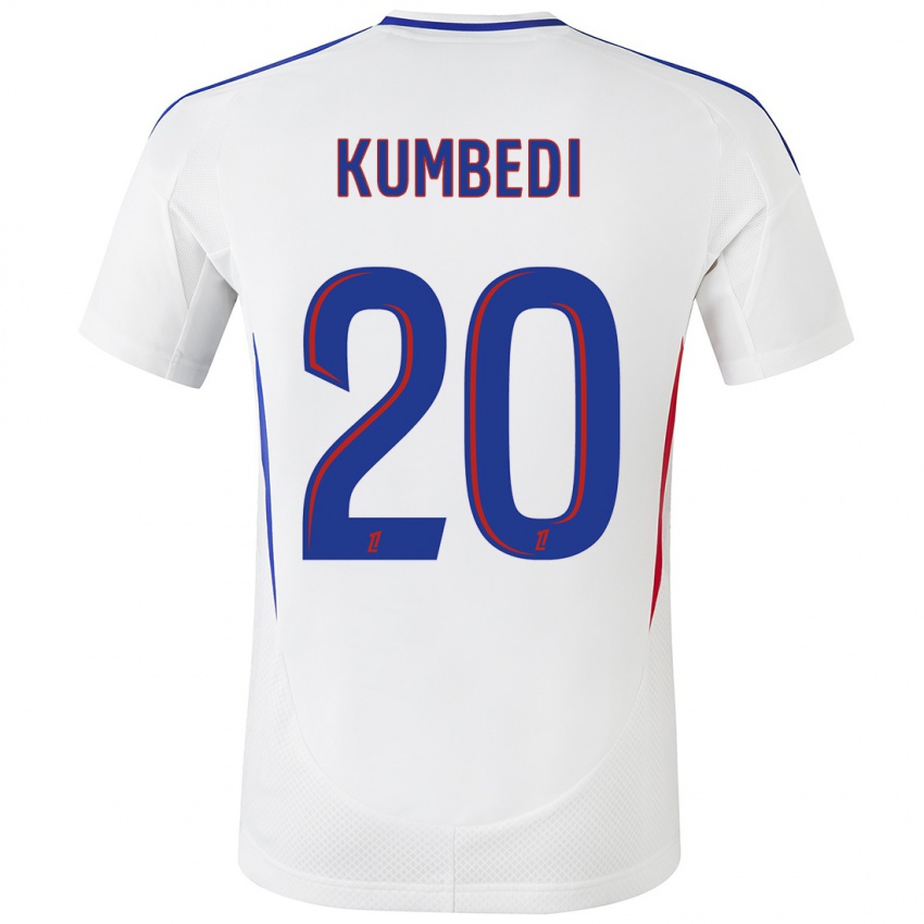 Kinder Saël Kumbedi #20 Weiß Blau Heimtrikot Trikot 2024/25 T-Shirt