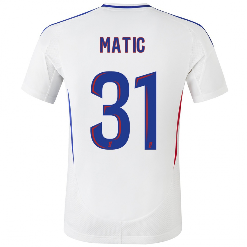 Kinder Nemanja Matic #31 Weiß Blau Heimtrikot Trikot 2024/25 T-Shirt