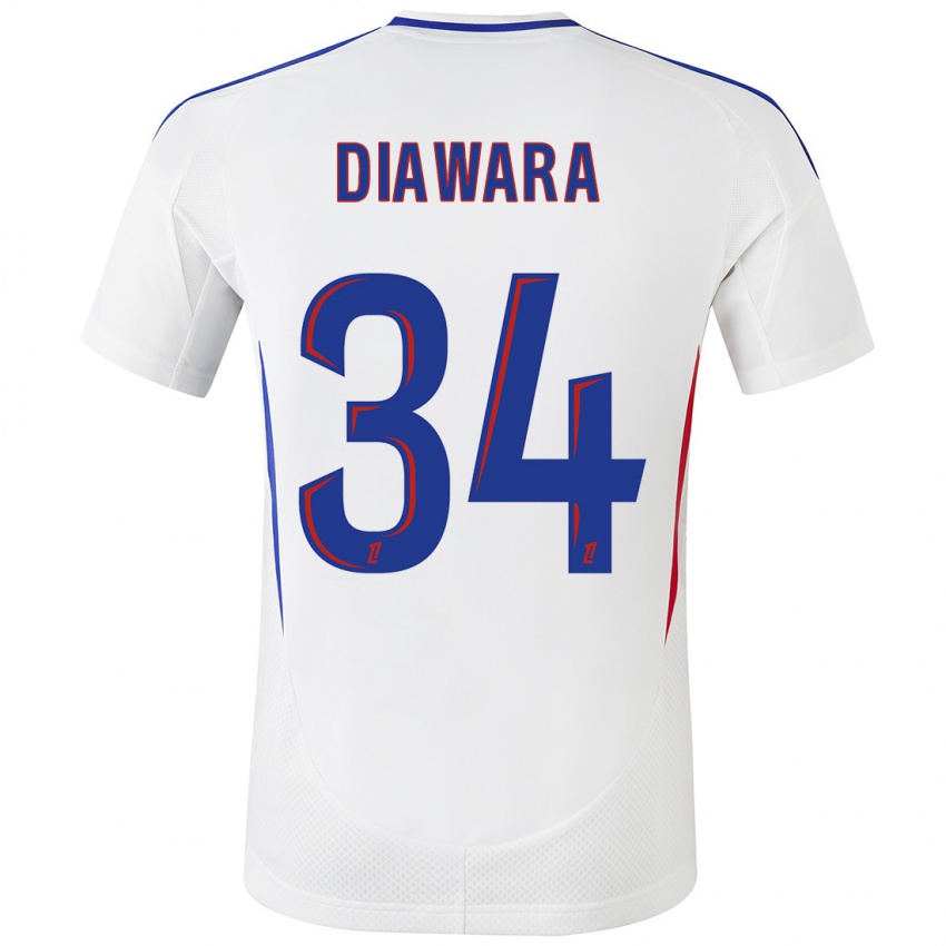 Kinder Mahamadou Diawara #34 Weiß Blau Heimtrikot Trikot 2024/25 T-Shirt