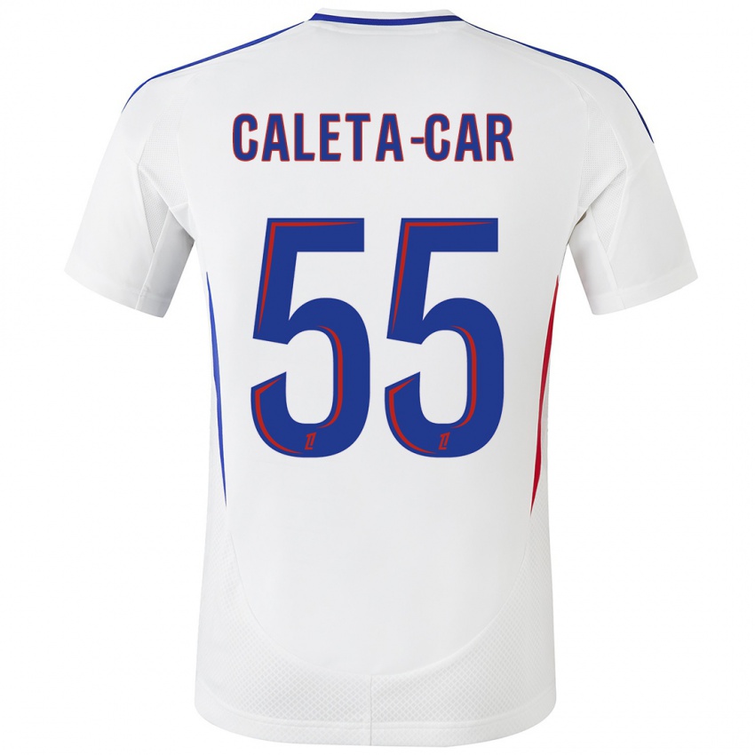 Kinder Duje Caleta-Car #55 Weiß Blau Heimtrikot Trikot 2024/25 T-Shirt